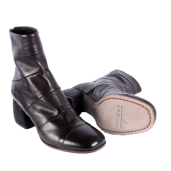 Ink ankle boots butter soft folded lther dark Brn - Picture 5 of 6
